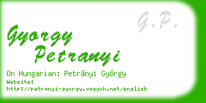 gyorgy petranyi business card